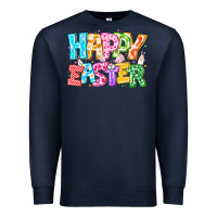 Navy Happy Easter Premium Sweatshirt - CowhideDigitalArt