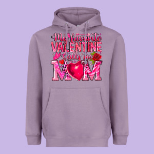 My Favorite Valentine Calls Me Heavyweight Hoodie Designed By Cowhidedigitalart