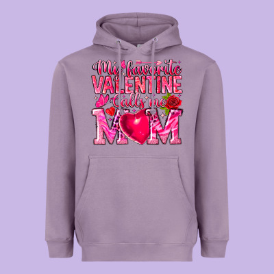 My Favorite Valentine Calls Me Heavyweight Hoodie Designed By Cowhidedigitalart