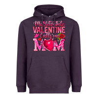 Plum My Favorite Valentine Calls Me Heavyweight Hoodie - CowhideDigitalArt