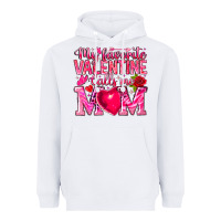White My Favorite Valentine Calls Me Heavyweight Hoodie - CowhideDigitalArt