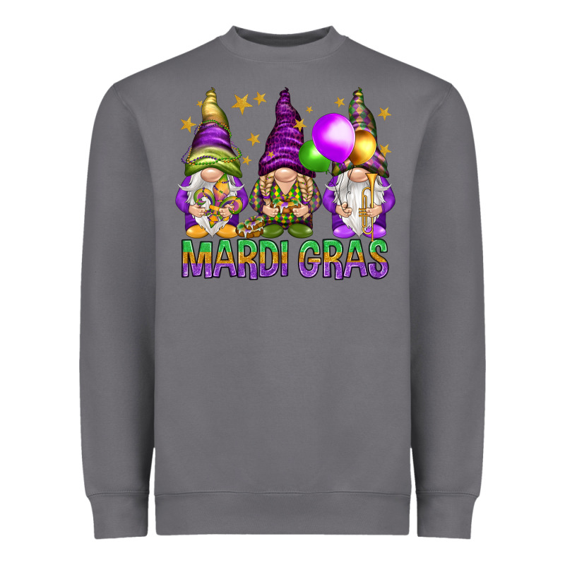 Mardi Gras With Gnomies Heavyweight Sweatshirt by HowdyJamesFarm | Teevron