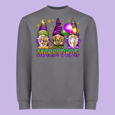 Mardi Gras With Gnomies Heavyweight Sweatshirt Designed By Howdyjamesfarm