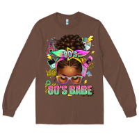 Chestnut 80's babe afro messy bun Long Sleeve Tee - texasbilliewilder