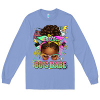 Colony Blue 80's babe afro messy bun Long Sleeve Tee - texasbilliewilder