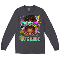 Smoke 80's babe afro messy bun Long Sleeve Tee - texasbilliewilder