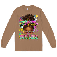 Toasted Coconut 80's babe afro messy bun Long Sleeve Tee - texasbilliewilder