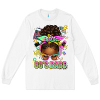 White 80's babe afro messy bun Long Sleeve Tee - texasbilliewilder