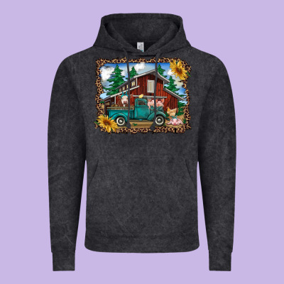 Western Barn With Farm Animals Vintage Hoodie Designed By Ranaportraitstore
