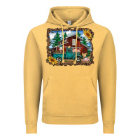 Vintage Mustard western barn with farm animals Vintage Hoodie - RanaPortraitStore