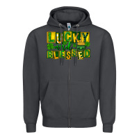Smoke Lucky and blessed St. Patricks Day Zipper Hoodie - FaDigitalArtStudio