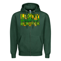 Sports Green Lucky and blessed St. Patricks Day Zipper Hoodie - FaDigitalArtStudio