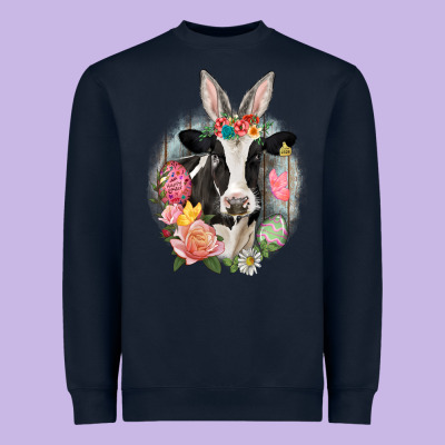 Happy Easter Cow Easter Day Heavyweight Sweatshirt Designed By Cowgirlartshop