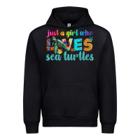 Black just a girl who loves sea turtle Urban Hoodie - Artiststas