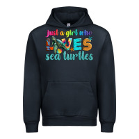 Navy just a girl who loves sea turtle Urban Hoodie - Artiststas