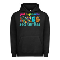 Pigment Black just a girl who loves sea turtle Urban Hoodie - Artiststas