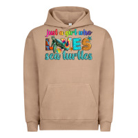 Pigment Burro just a girl who loves sea turtle Urban Hoodie - Artiststas