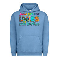 Pigment Pebble Blue just a girl who loves sea turtle Urban Hoodie - Artiststas
