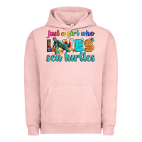 Pigment Salmon just a girl who loves sea turtle Urban Hoodie - Artiststas