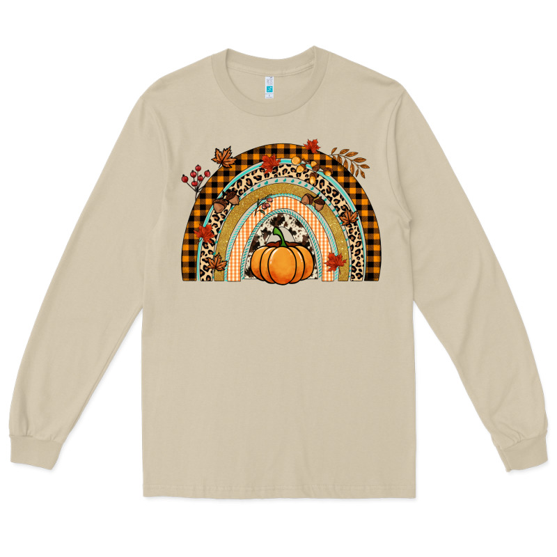 Fall Rainbow Pumpkin Long Sleeve Tee by NancyCooperArtShop | Teevron