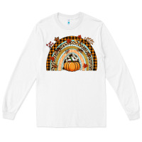 White Fall rainbow pumpkin Long Sleeve Tee - NancyCooperArtShop