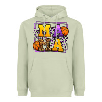 Matcha Purple and gold Basketball leopard frame Mama Heavyweight Hoodie - LillyAllenDesigns