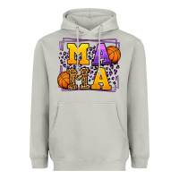 Moon Dust Purple and gold Basketball leopard frame Mama Heavyweight Hoodie - LillyAllenDesigns