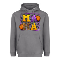 Storm Purple and gold Basketball leopard frame Mama Heavyweight Hoodie - LillyAllenDesigns