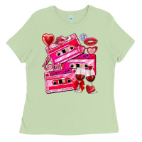 Matcha valentines day cassette Ladies Tee - NancyCooperArtShop