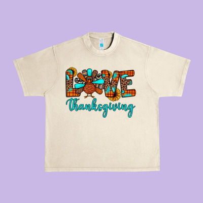 Love Thanksgiving Urban Heavy Tee Designed By Jahusdesignshop