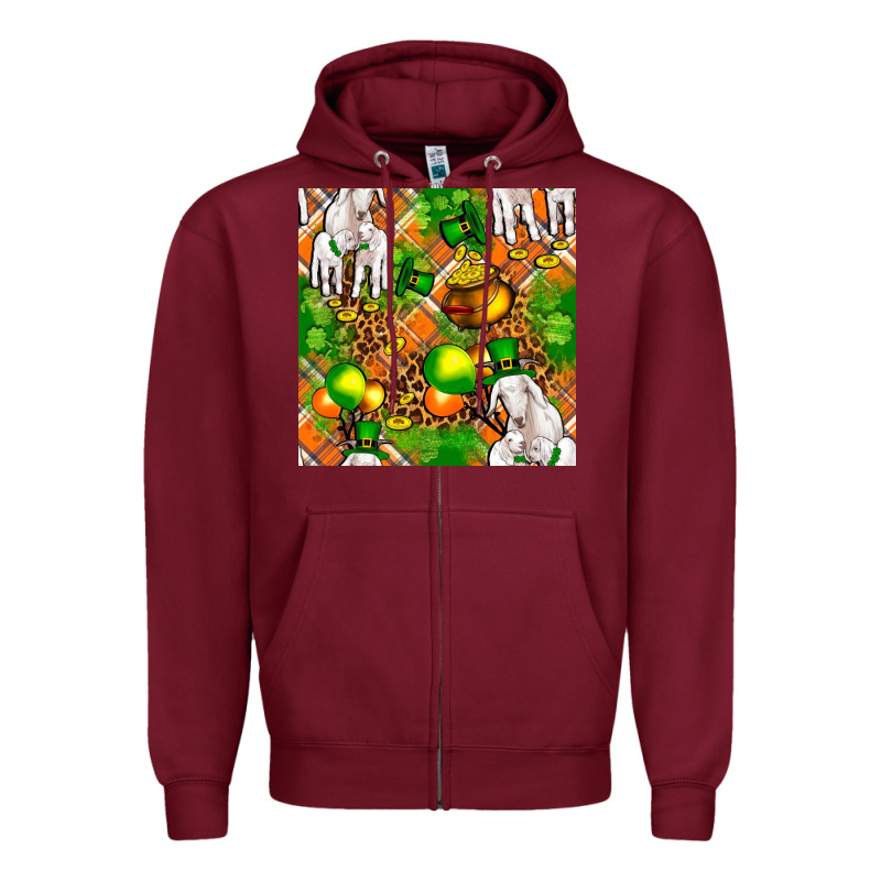 St. Patrick's Goat Family With Balloons Seamless Zipper Hoodie by FaDigitalArtStudio | Teevron