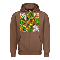 Chestnut St. Patrick's Goat Family With Balloons Seamless Zipper Hoodie - FaDigitalArtStudio