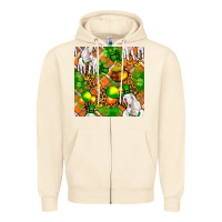 Sandshell St. Patrick's Goat Family With Balloons Seamless Zipper Hoodie - FaDigitalArtStudio