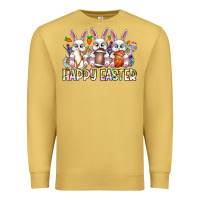 Antique Gold Happy Easter Spot Rabbit Premium Sweatshirt - CowhideDigitalArt
