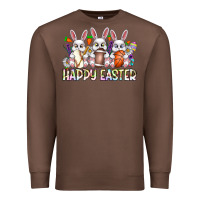 Chestnut Happy Easter Spot Rabbit Premium Sweatshirt - CowhideDigitalArt