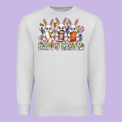 Happy Easter Spot Rabbit Premium Sweatshirt Designed By Cowhidedigitalart
