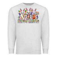 Oatmeal Heather Happy Easter Spot Rabbit Premium Sweatshirt - CowhideDigitalArt