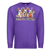 Purple Happy Easter Spot Rabbit Premium Sweatshirt - CowhideDigitalArt
