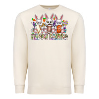 Sandshell Happy Easter Spot Rabbit Premium Sweatshirt - CowhideDigitalArt