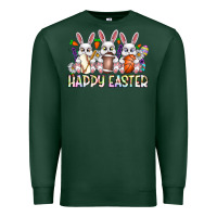 Sports Green Happy Easter Spot Rabbit Premium Sweatshirt - CowhideDigitalArt
