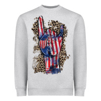 Heather Grey Freedom rock hand 4th of july Heavyweight Sweatshirt - CowGirlArtShop