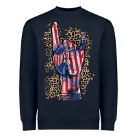 Navy Freedom rock hand 4th of july Heavyweight Sweatshirt - CowGirlArtShop