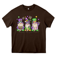 Chocolate Brown mardi gras gnomes Heavy Core Tee - MaliasSmallBusiness