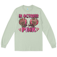 Matcha in october we wear pink skeleton Long Sleeve Tee - texasbilliewilder