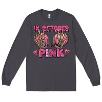 Smoke in october we wear pink skeleton Long Sleeve Tee - texasbilliewilder