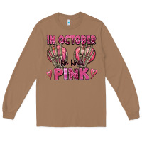Toasted Coconut in october we wear pink skeleton Long Sleeve Tee - texasbilliewilder