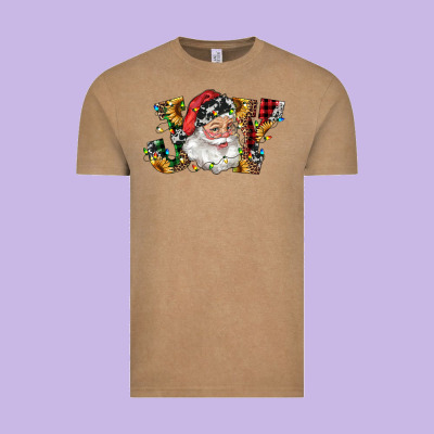 Santa Joy With Sunflowers Vintage Tee Designed By Ranaportraitstore