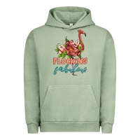 Pigment Oil Green flamingo flocking fabulous Urban Hoodie - Artiststas