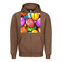 Chestnut Happy Easter Eggs Seamless Pattern Zipper Hoodie - BundleAndBundleShop