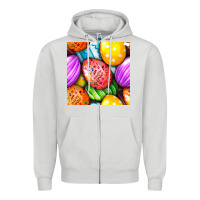 Dove Grey Happy Easter Eggs Seamless Pattern Zipper Hoodie - BundleAndBundleShop